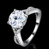 New Fashionable Blue Gemstone Rings S925 Sterling Silver 9.0mm 3carat Moissanite Women Wedding Ring Silver Jewelry Ring