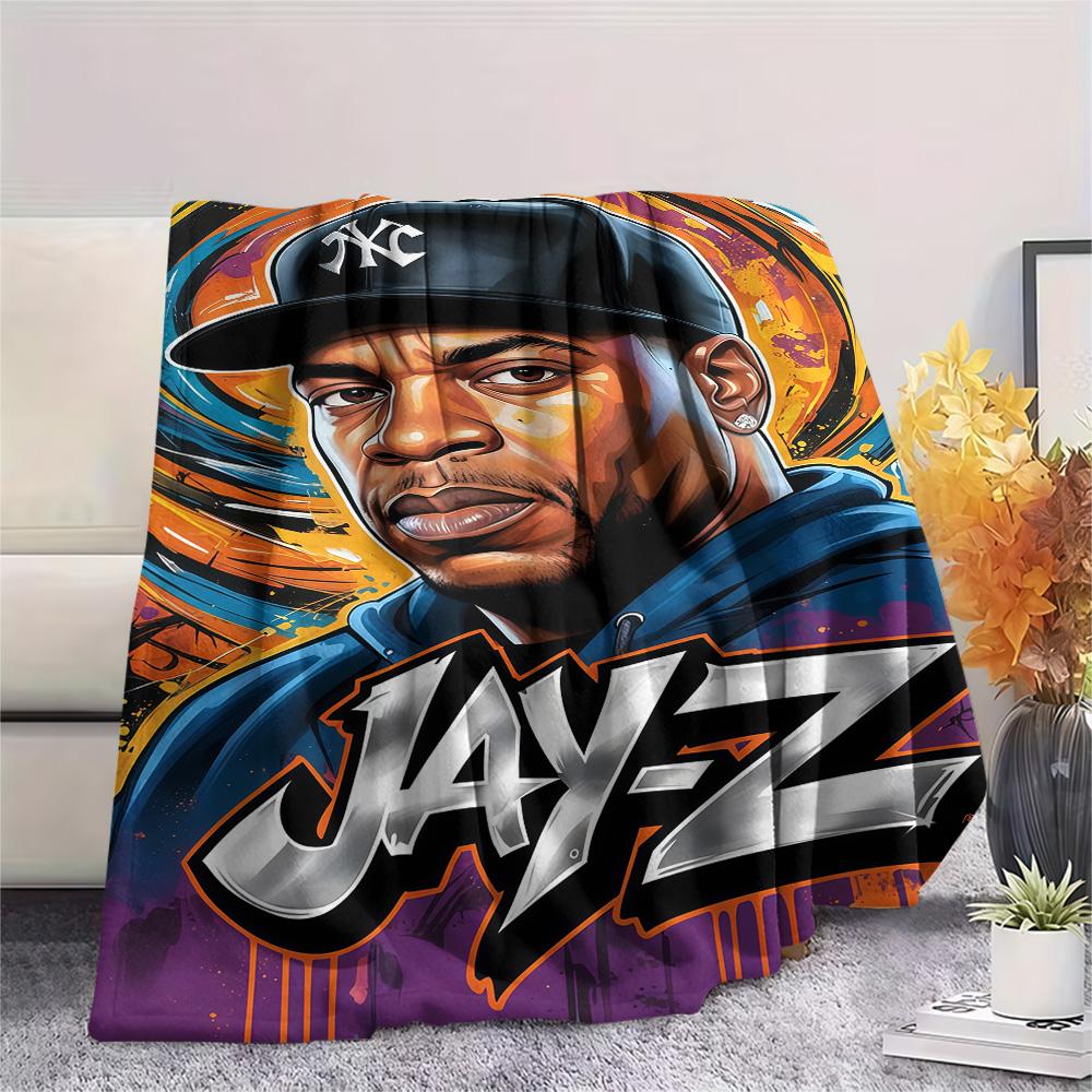 1PC Top Rap Print FlAannel Blanket, High quality Comfortable for All Seasons, Home Decor, Warmth and Comfort