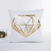 Modern Geometric Gold Bronzing Plants Leaves Cushion Cover Super Quality Polyester Pillow Cover Decorative Pillow for Sofa Chair
