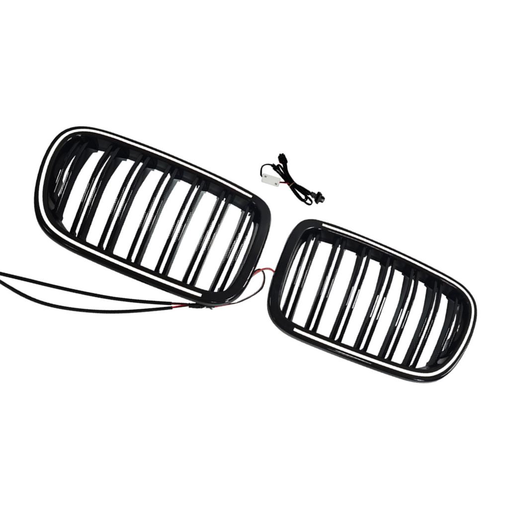 Black Front Bumper Kidney Grill Grille Fit X3 F25 2011-2014 Dual Line