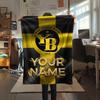 Custom Name,BSC Young Boys Printed Flannel Blanket, soft throw for bedroom sofa, washable, Christmas present, great gift.