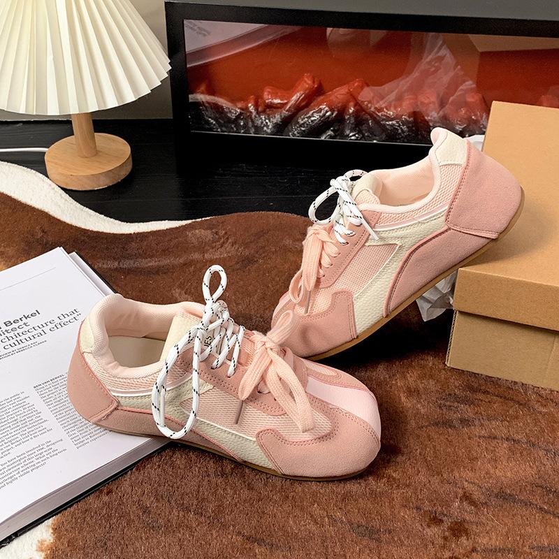 

Американские ретро трендовые желтые немецкие кроссовки на платформе женские новинка весны 2025 года универсальные легкие спортивные туфли с мягкой подошвой 35 розовый