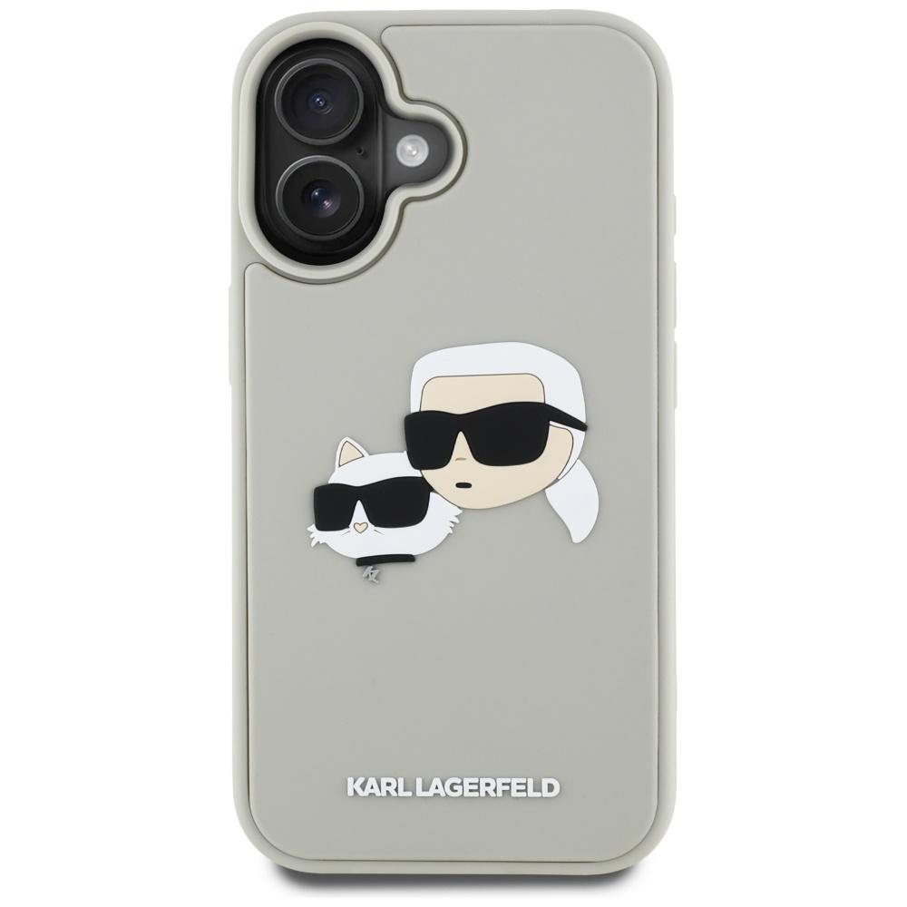 Karl Lagerfeld Hc 3D Rubber Double Heads Case For Iphone 16 Beige