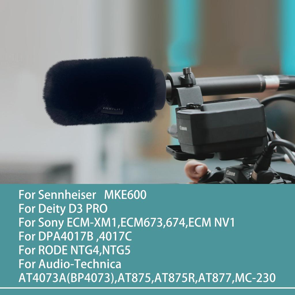 VIERYCIY Microphone Wind Muff Pop Filter for Sennheiser MKE600 Rode NTG4 NTG5 Sony ECM-XM1 ECM673 ECM674 ECM NV1 Shotgun Microphone Cover Wind Screen