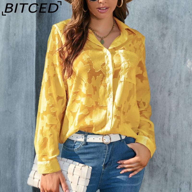 BITCED Plus Size Women's Loose-Fit Casual Chiffon Blouse