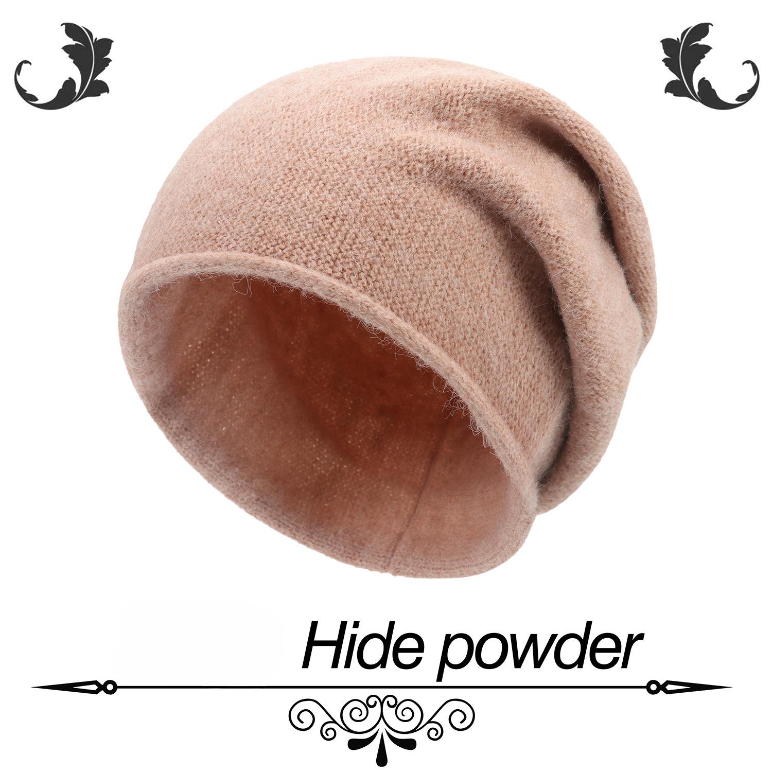 

Осенне-зимние шапки для женщин Теплые шапки с большой окружностью головы Холодные шапки Вязаные шерстяные шапки-пуловеры розовый