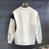 Summer Boyfriend Spring and Autumn New Splicing O-Neck Contrast Color Pocket Fashion Loose Casual Long Sleeve Sweatshirts