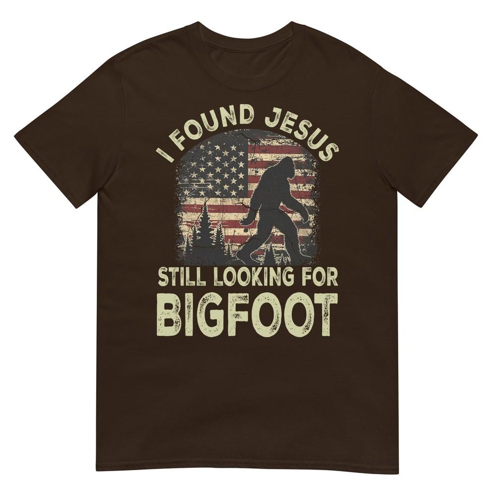 I Found Jesus Still Looking Bigfoot Funny Summer Christian TShirt