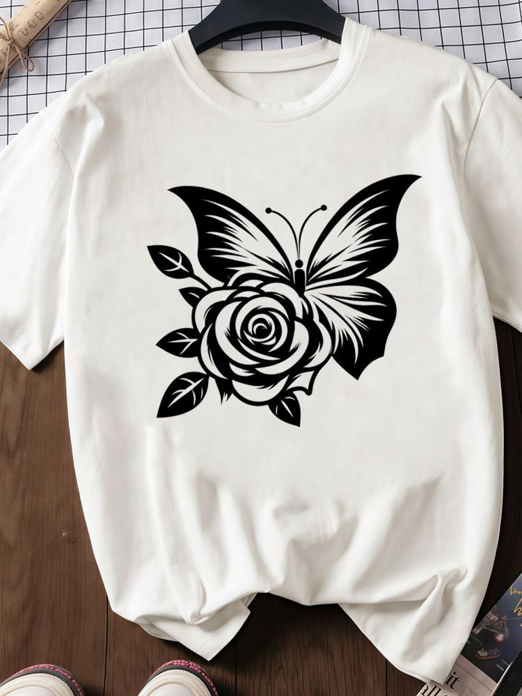 (Asian Size) trend watercolor cute Print O-neck Short Sleeve T-shirts Fashion Female Casual Women's Top T Clothing  Graphic Tee