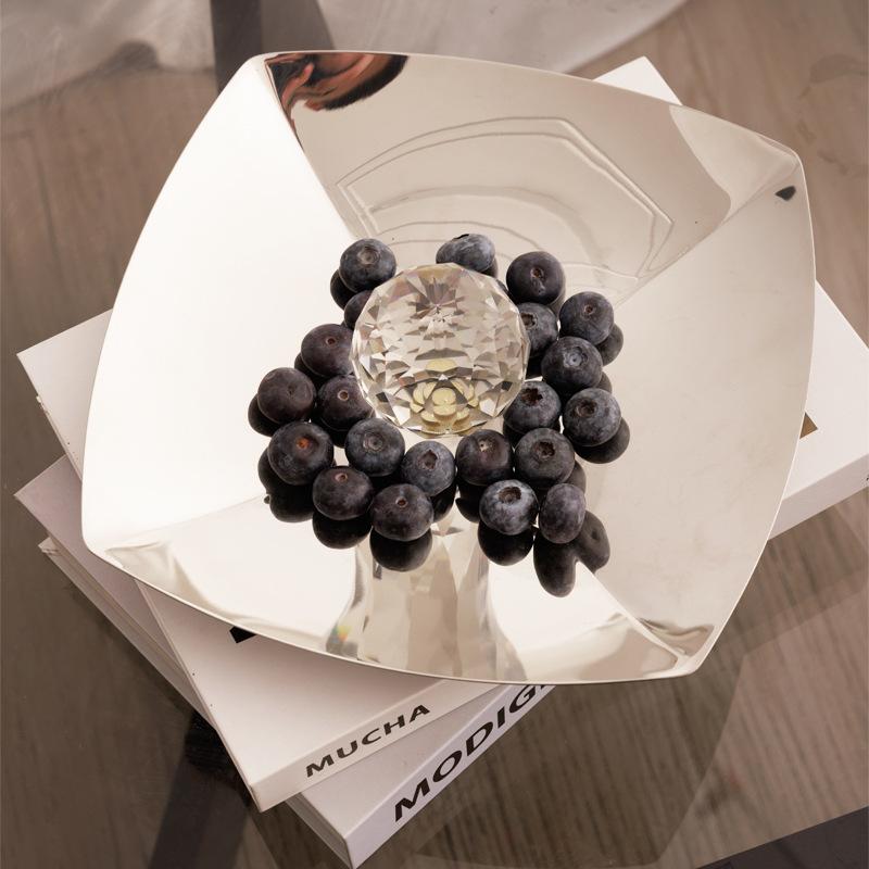 Luxury Stainless Steel Fruit Tray, Irregular Storage Tray, Jewelry Storage Tray, Kitchen Storage Container, Home Decoration