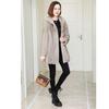 Hooded mid-length imitation mink fleece coat