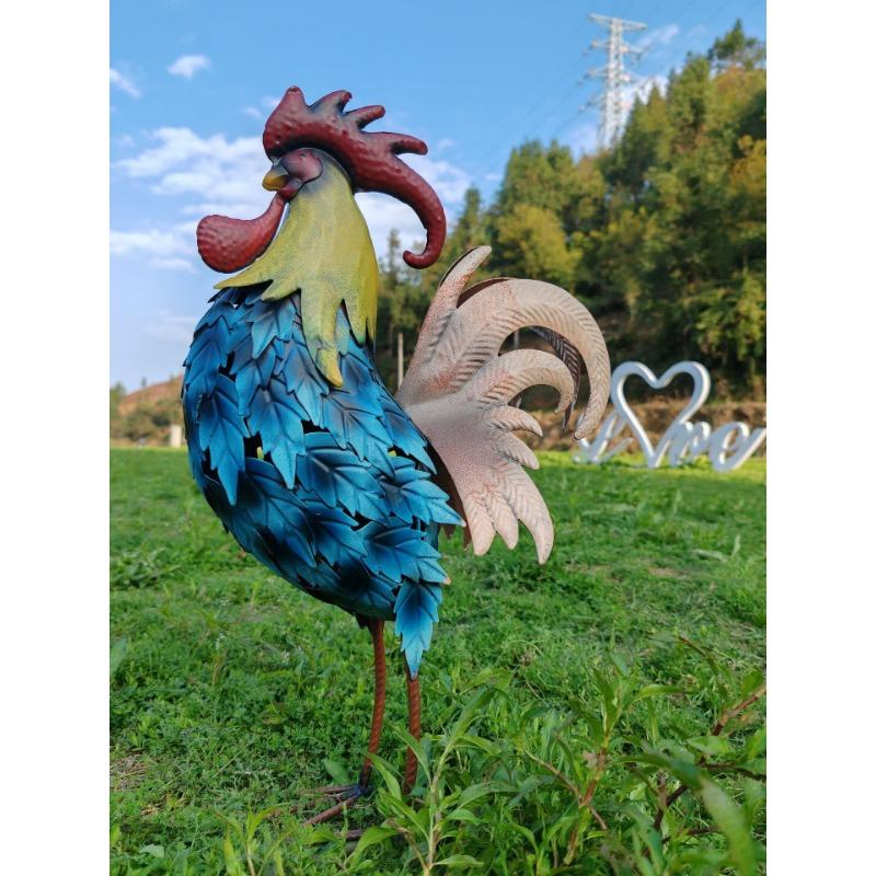 Cross Over for European Iron Art Creative Home Rooster Decoration Outdoor Garden Rooster Decoration Metal Home Accessories