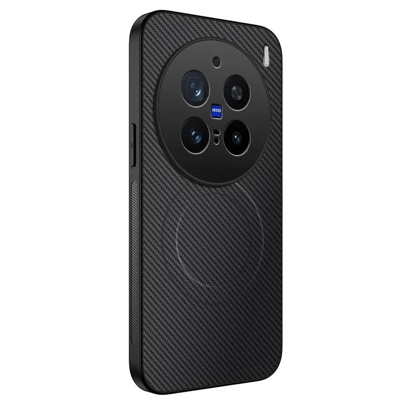 For vivo X200 Ultra Pro Phone Case Magnetic Wireless Charging Lens Protection Shockproof Silicone Leather Back Cover Shell Cases