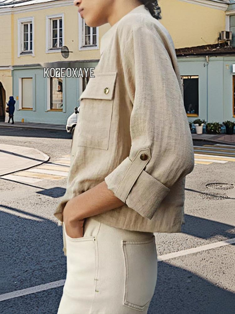 2025 Trendy European & American Women’s Casual Long Sleeve Lapel Jacket Coat