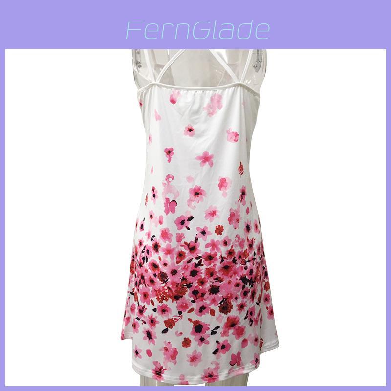 Elegantes Damen Sommer Vintage Strand Ärmelloses 3D Blumenprint Boho Tankkleid
