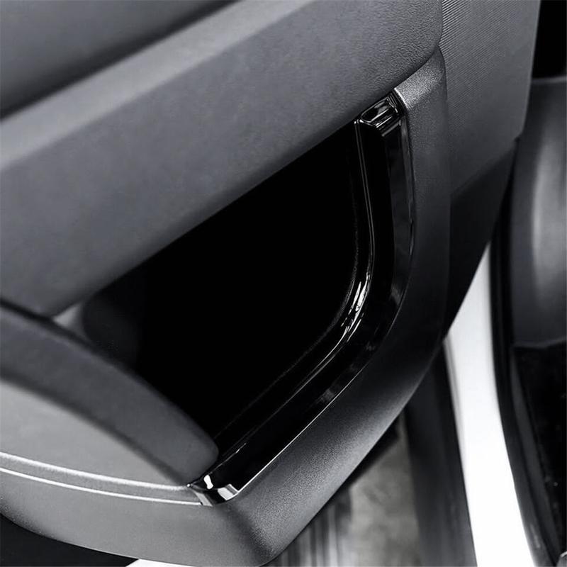 A87Q-4pcs Glossy Black ABS Car Inner Door Decoration Strip Trim for Land Rover Range Rover Sport 2014-