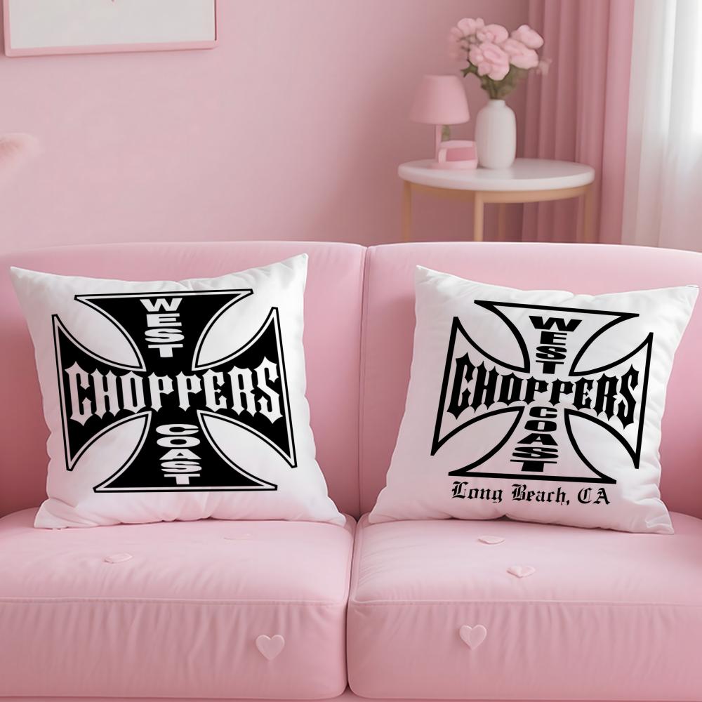 Stylish Wwcc West Coast Choppersiou Cushion Cover Soft  EasyWash Pillow Case  Versatile for Couch Bed Travel and Office