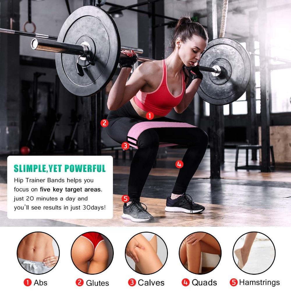 Adjustable Hip Glute Band Fabric Thighs Leg Booty Elastic Bands Non-slip Fitness Home Gym Equipment