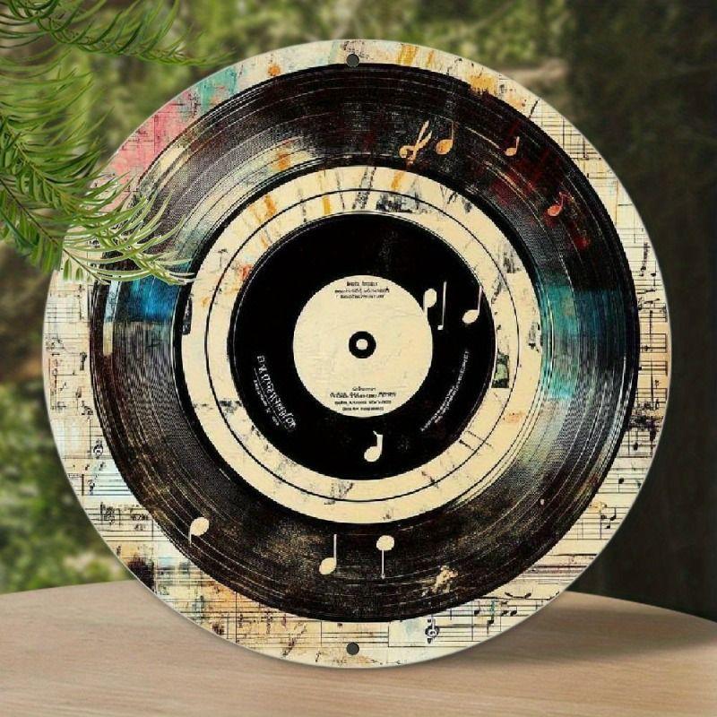 

Vintage Vinyl Record Metal Art Painting for Living Room Bar Cafe Decor
