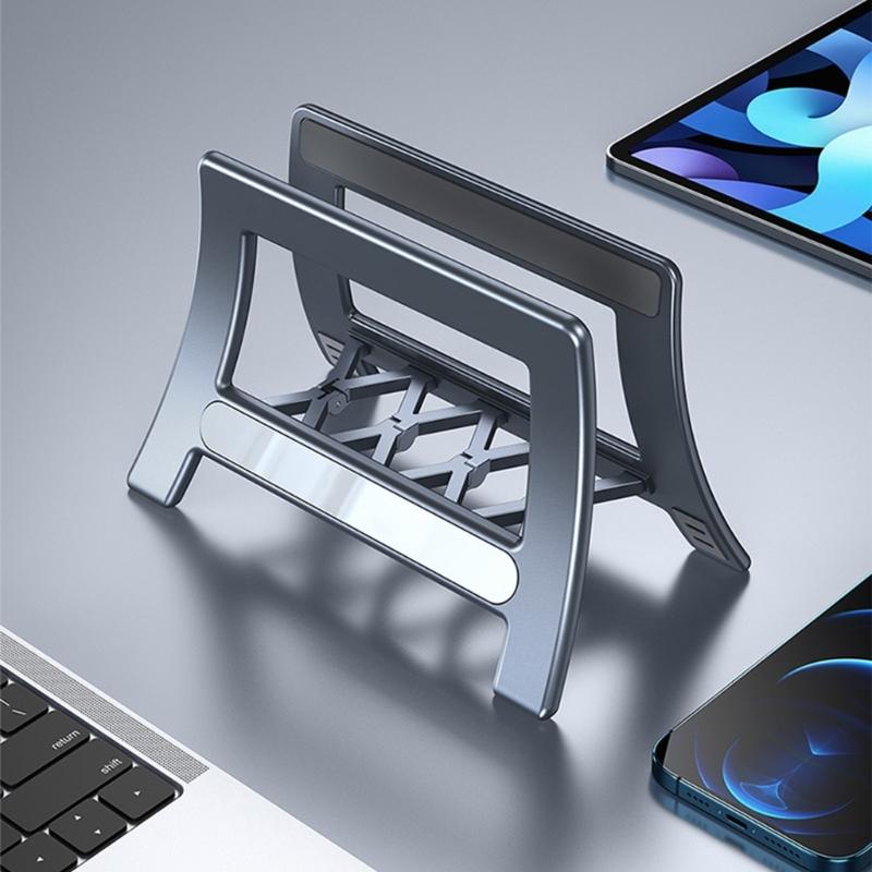 Universal Laptop Tablets Vertical Stand Holder With AntiSlip Silicone For Pad Desktop Organization And Better Cooling