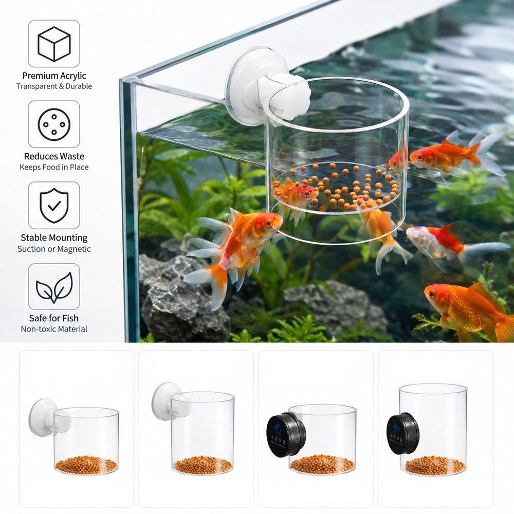 Acrylic Fish Tank Feeder Suction Cups Aquarium Food Ring New Aquarium Feeding Ring  Aquarium Use
