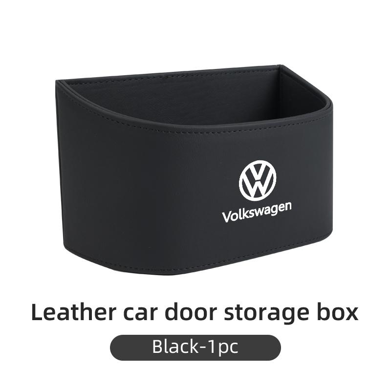 Car Trapezoidal Sloped Black Leather Door Multi-Functional Storage Compartmen For VW GTI Polo Passat Scirocco Golf Tiguan Sharan zo5