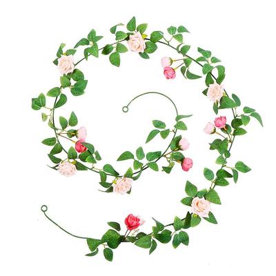 Multicolor Artificial Rose Flower Vine DIY Accessories Ornament Wall Hanging Garland Silk Petal Photo Props Plant Wall