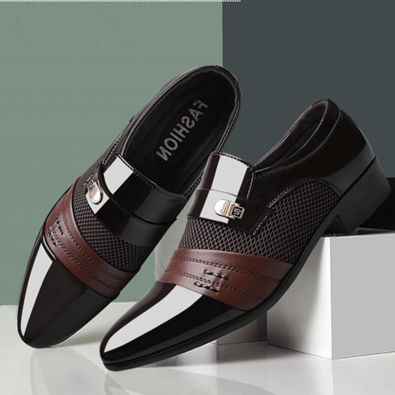 Fashion Zapatos Spring Autumn Men Leather Shoe Carved Business Formal Dress British Style Large Size Men Shoe Hollowed Out Men Shoes