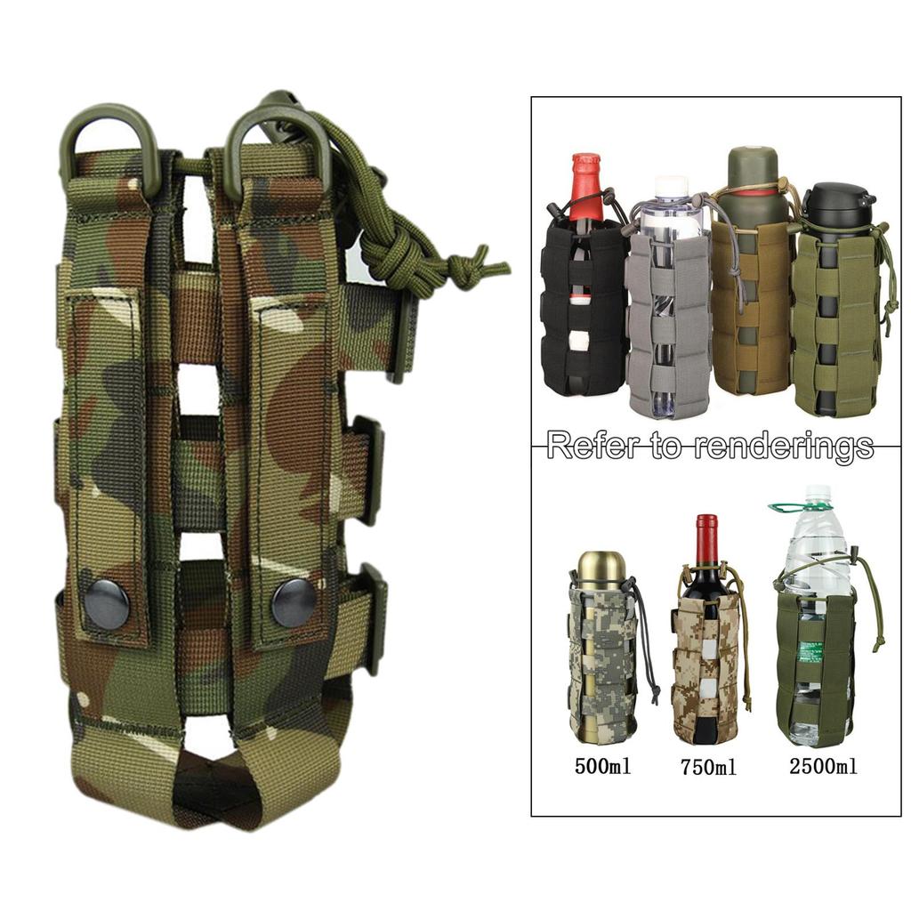 Outdoor Tactical Molle Water Bottle Bags Carrier Holder Kettle Pouch Hiking