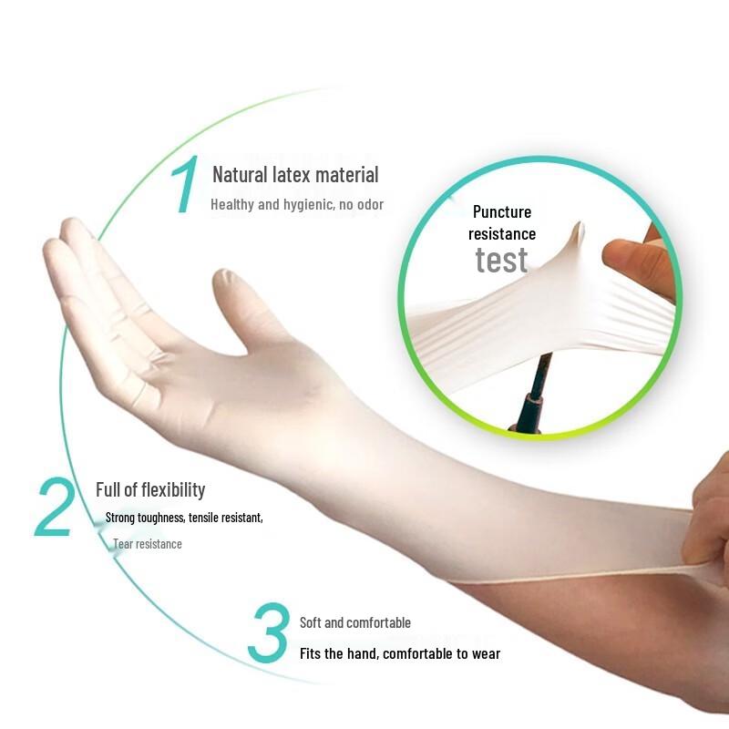 MiaoJie High-Elastic Disposable Latex Gloves
