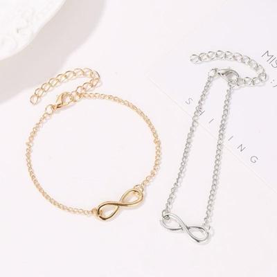 Simplified 8-shaped Buckle Alloy Bracelet Fashion Digital Versatile Bracelet Personalized Women's Jewelry Bracelets Accessories