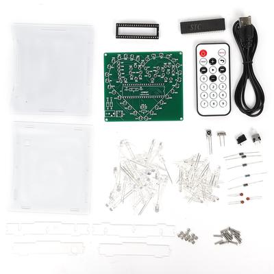 STC51 Single-Chip DC4.5-5V Fernbedienung Herzförmiges LED-Licht-Kit mit 2mm Transparentem Acryl