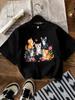 Six Cats Printed Women's Round Neck T-shirt Summer Casual Short Sleeved Top Street Fashion Women's Versatile  Graphic T Shirts