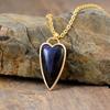 High Quality Fashion Light Luxury Simple Elongated Stone Love Pendant Gold-Plated Necklace Jewelry
