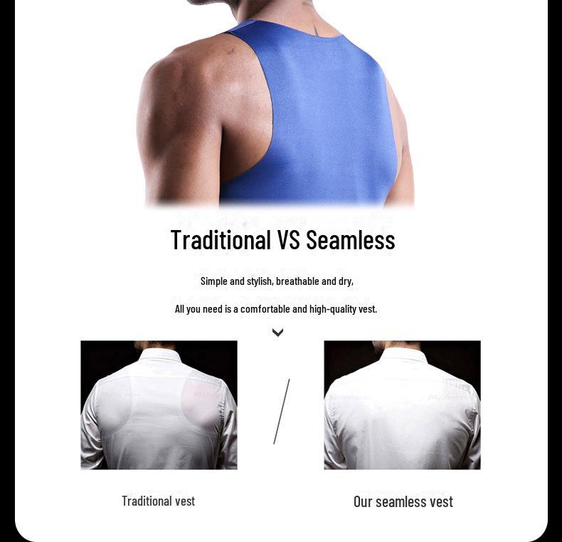 Men's Ice Silk Breathable Round Neck Slim Fit Sports Vest Underwear