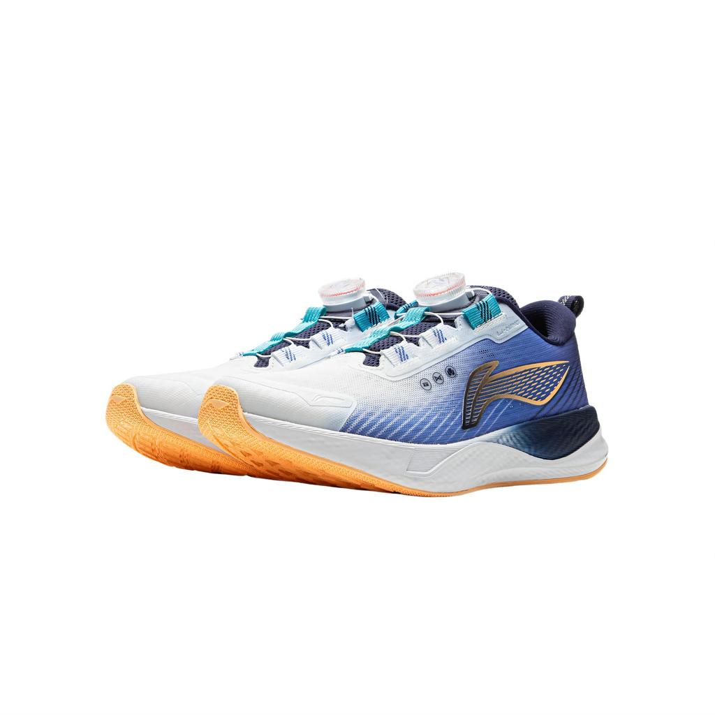 Li Ning Kids Comfortable Soft Non-Slip Shock Absorbing Low-Top Running Shoes Men sneakers Standard-White Gulf-Blue YKFU136-7