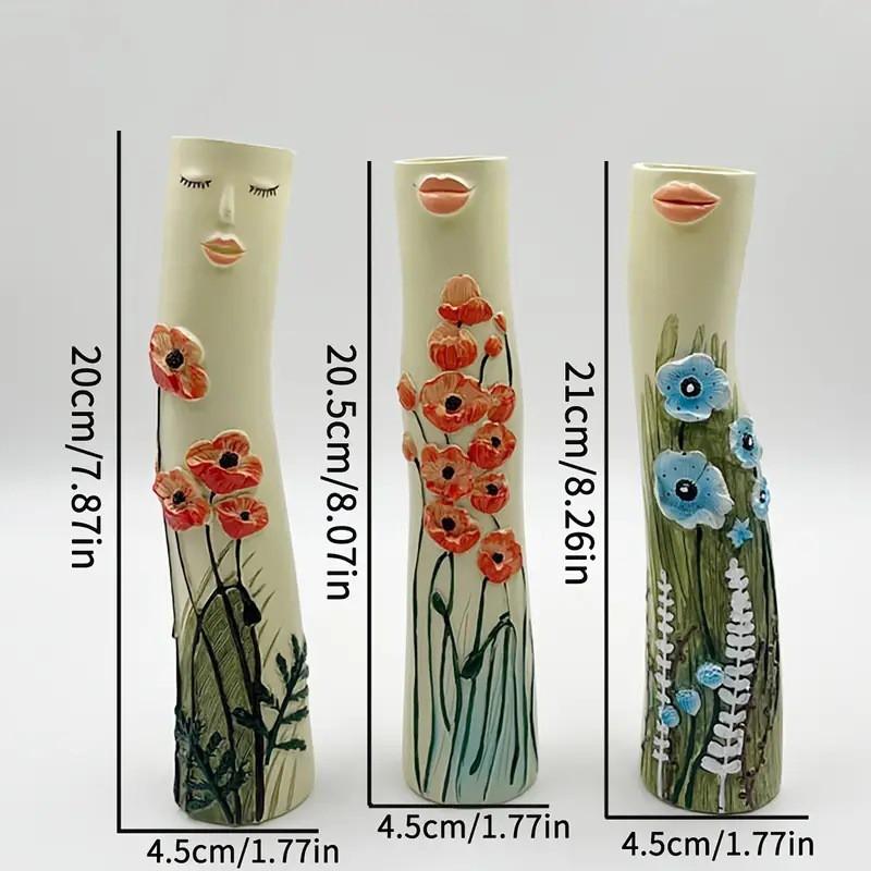 Handcrafted Resin Face Vase Decorative Sculpture Home Garden Outdoor Tabletop Art Gift