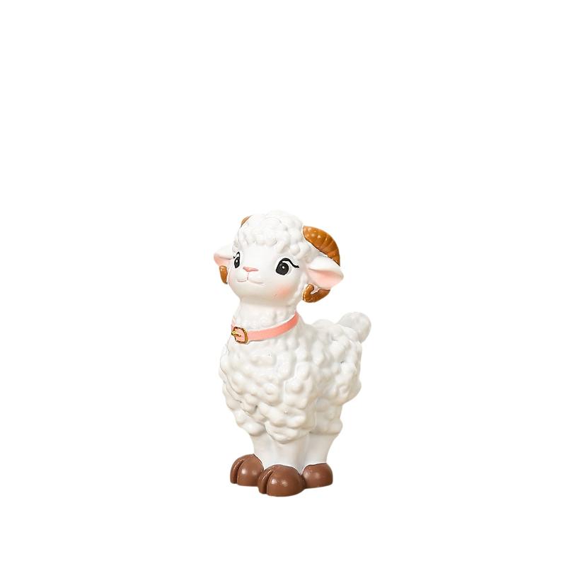 1Pcs Cute Mini Resin Sheep Figurine With Lovely Look Delicate Craft Perfect For Office Home Shelf Decoration