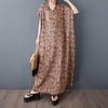 Large Size Floral Dress, Retro Long Robe for Ladies