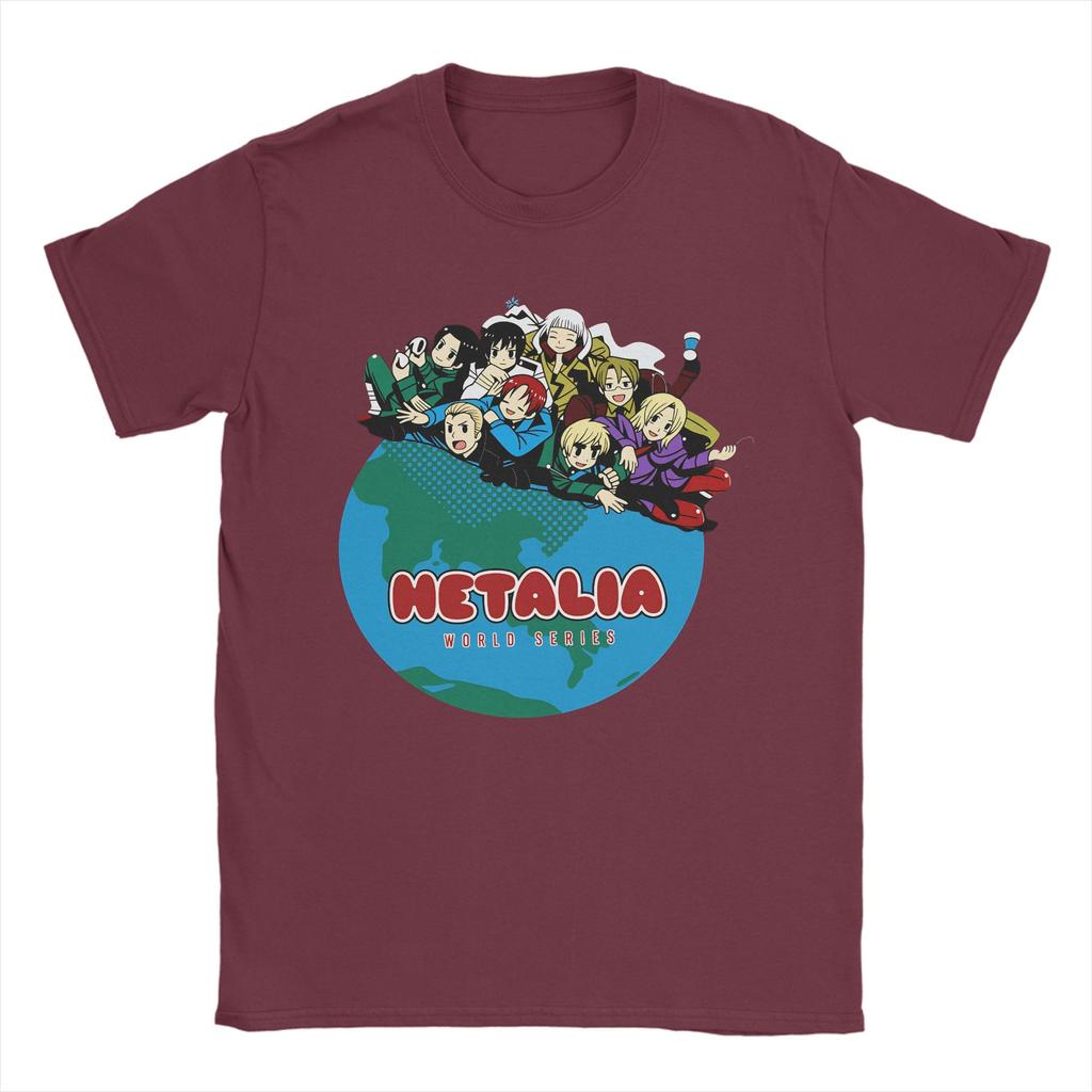 Hetalia Osa Mocností Tričko Pánské Čistá Bavlna Novinka Tričko Kulatý Výstřih Tričko Krátký Rukáv Oblečení 6XL