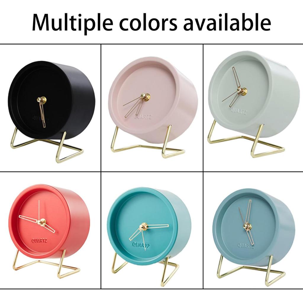 Einfacher Wecker, geräuschlos, Schreibtischuhr, nicht tickend, analog, Retro-Nachttischuhren mit Licht