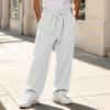 Men's Color Casual Wide Leg Sweatpants with Elastic Waist, Loose Fit Straight Pants for Daily Wear