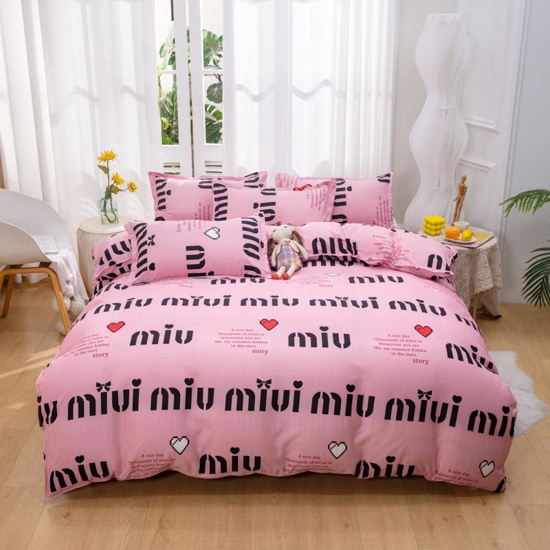 Set de lenjerie de pat nordic simplu din patru piese, cearșaf de pat, set de pilota pentru dormitor Set din trei piese