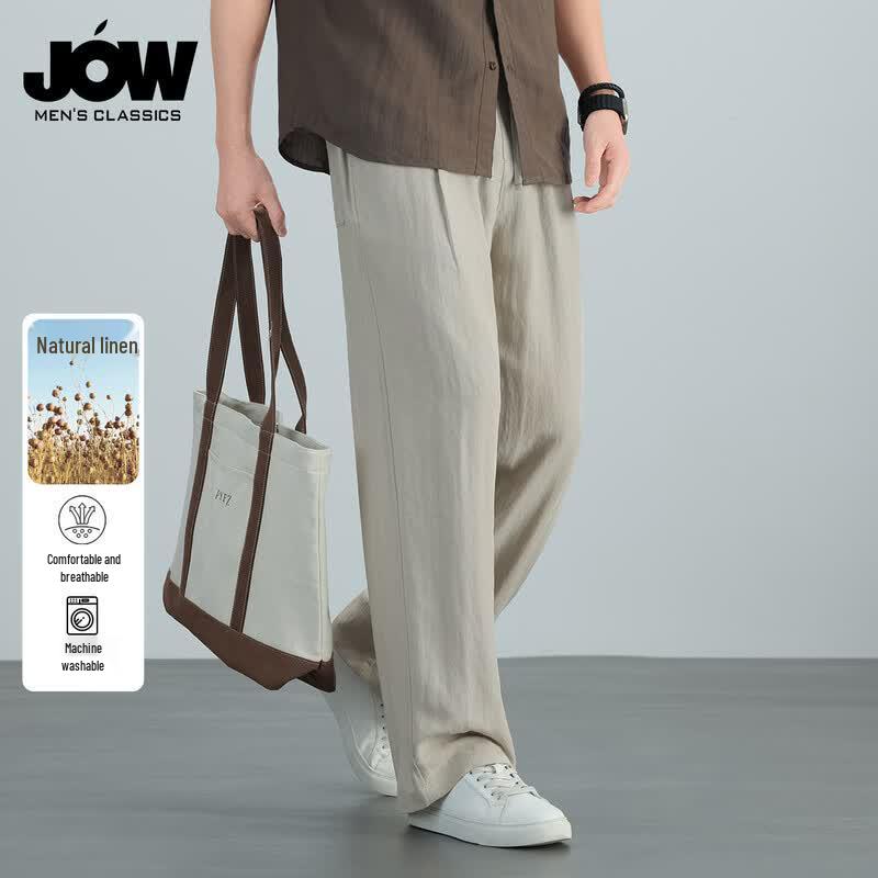 JOW Men s Tencel-Linen Loose Straight Pants 4XL
