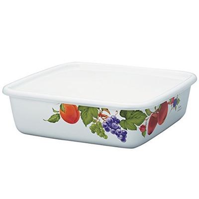 Fuji Enamel Enamel Storage Container, Square, 1.8L, Fruitas Collection 2, FTCS-A2