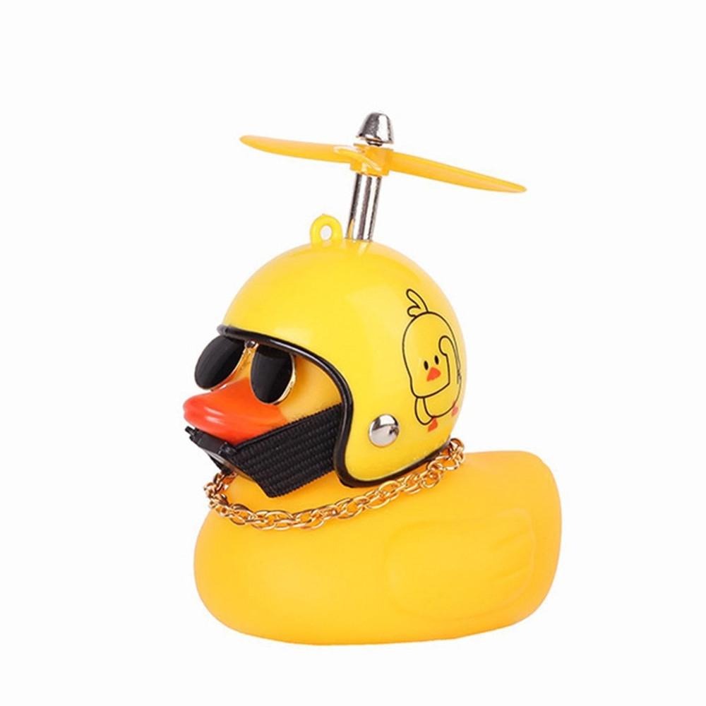 Motor Accessories Little Yellow Duck With Helmet For Bike Lights Auto Car Accessories Duck In The Car Car Interior Decoration Ca