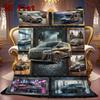 Vehicles Through Time Collage 2D Flat Pattern Flannel Blanket, High Quality All Seasons, Home Decor, Warmth and Comfort, Perfect for Christmas Gifts.