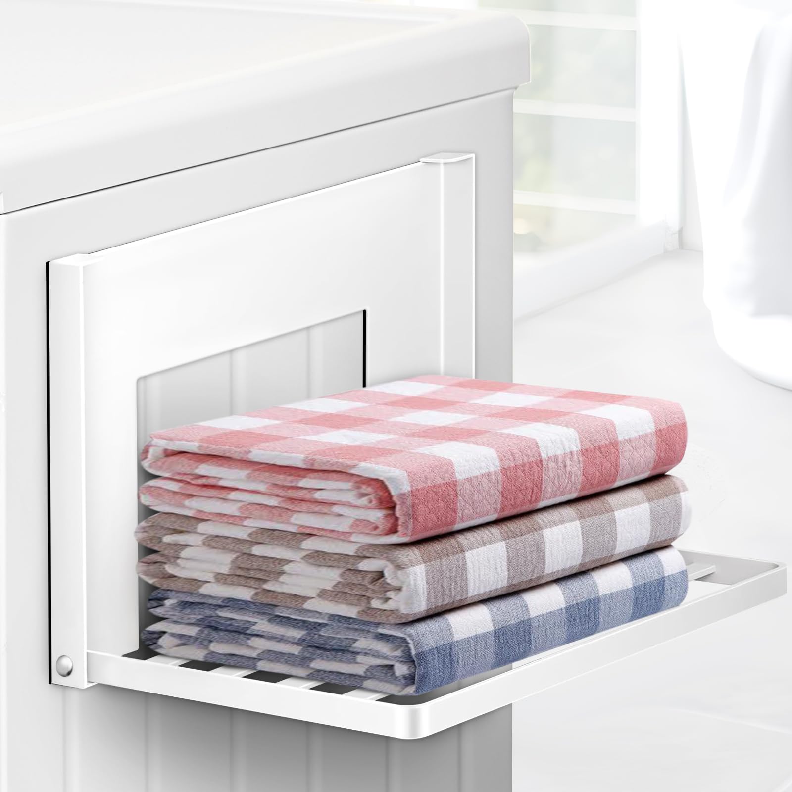 

Складная магнитная стойка для стиральной машины Yonace с прочной сушилкой для полотенец для ванной комнаты для пижам и подходит и грузоподъемностью 8 кг фиксация,