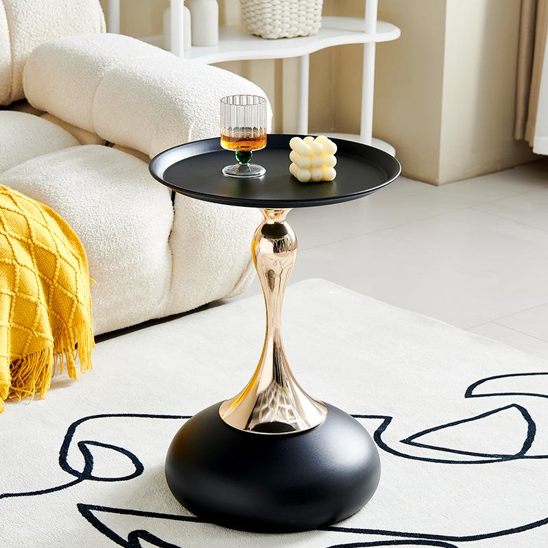 European Wrought Iron Slim Side Table for Living Room or Bedroom