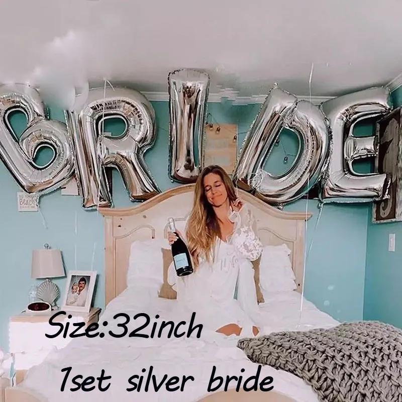 32Inch Bride To Be Balloon Wedding Decorations Rose Gold Silver Bride Letters Foil Ballon Bridal Shower Bachelor Party Supplies